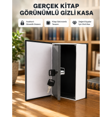 Sözlük Görünümlü Gizli Kitap Kasa – Anahtarlı Metal İç Kasa, Kompakt Boyut, Şık ve Güvenli Tasarım