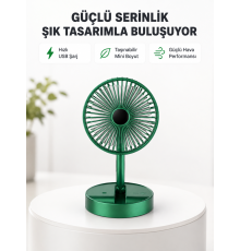 Katlanabilir Mini Fan – 3 Kademeli Soğutma, Şarjlı