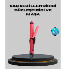5 Kademeli Seramik Saç Düzleştirici – Düz ve Kıvırcık Mod, 26 mm Plaka, Profesyonel Saç Şekillendirme