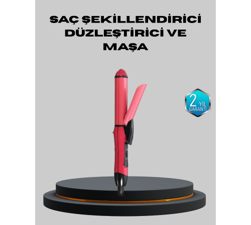 5 Kademeli Seramik Saç Düzleştirici – Düz ve Kıvırcık Mod, 26 mm Plaka, Profesyonel Saç Şekillendirme