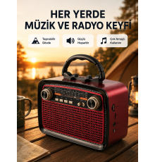 Kablosuz Bluetooth Hoparlör – Yüksek Ses Kalitesi, Uzun Pil Ömrü, FM ve AM Radyo Fonksiyonu