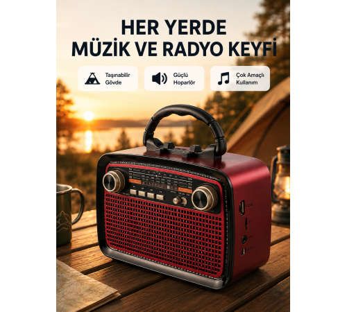 Kablosuz Bluetooth Hoparlör – Yüksek Ses Kalitesi, Uzun Pil Ömrü, FM ve AM Radyo Fonksiyonu