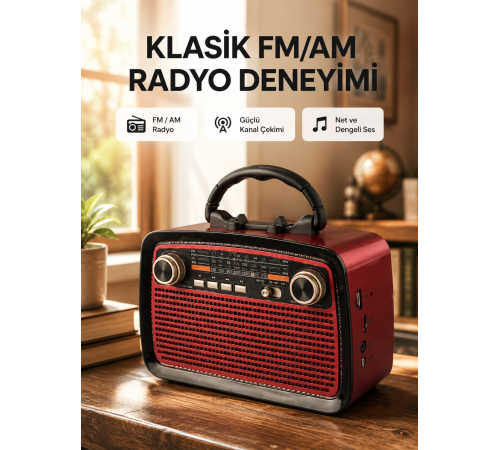 Bluetooth Hoparlör – Kablosuz Bağlantı, Geniş Ses Alanı, Radyo Destekli, Hafif ve Taşınabilir