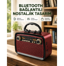 Bluetooth Bağlantılı Taşınabilir Hoparlör – FM/AM Radyo Özellikli, Şarj Edilebilir Batarya, 1 kg