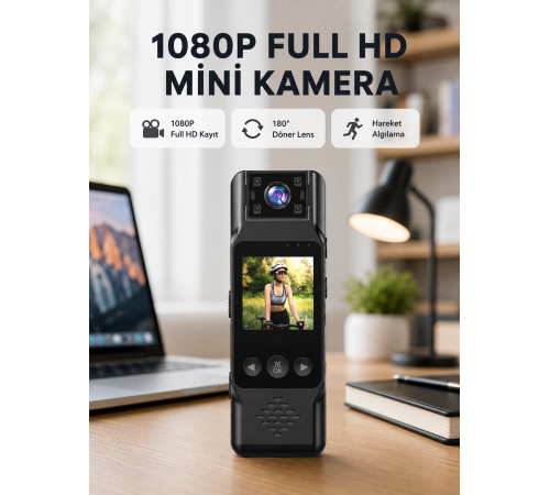 180 Derece Dönebilen Mini Kamera Full HD TFT Ekran Hareket Sensörlü (Kopya)