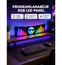 RGB LED Panel – Çok Renkli, Kumandalı, USB Bağlantılı Yazı ve GIF Gösterimli Akıllı Lamba
