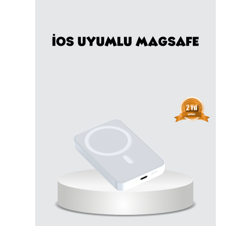 MagSafe Uyumlu Kablosuz Batarya 27W Hızlı Şarj Destekli Kompakt Güç Bankası