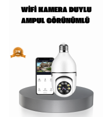 360° Akıllı Güvenlik Kamerası – Duya Takılabilir, Wi-Fi Bağlantılı, Hareket Sensörlü