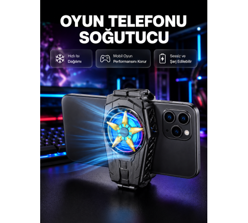 Taşınabilir Şarjlı Telefon Soğutucu – Sessiz Fan Motoru ile Yüksek Performans Koruma