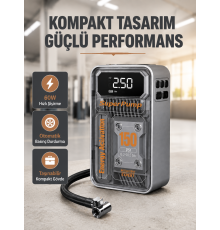150 PSI Kablosuz Şarjlı Hava Pompası – LED Ekranlı ve Otomatik Kapanma Özellikli