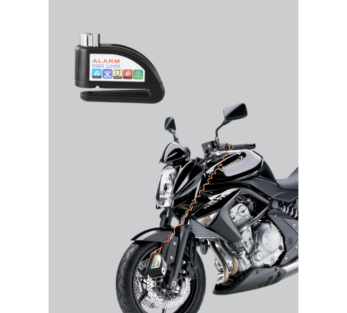 Anti Hırsızlık 110 dB Alarm Disk Fren Kilidi Suya Dayanıklı Çelik Güvenlik Kilidi