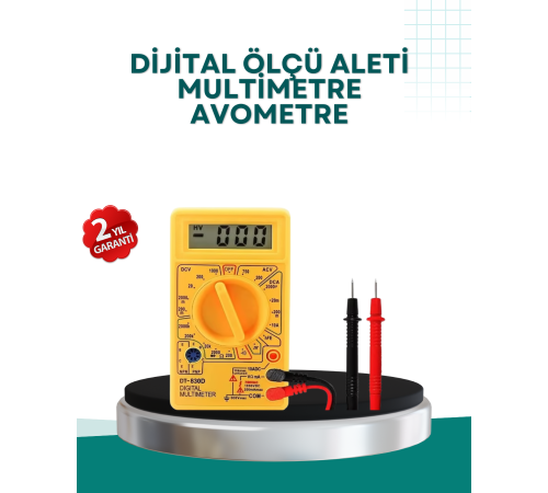 Dijital Multimetre Ölçü Aleti AC DC Ölçüm ve LCD Ekranlı