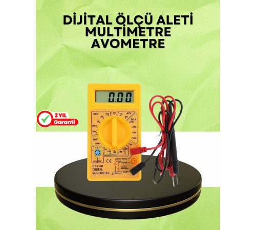 Dijital Multimetre Ölçü Aleti AC DC Ölçüm ve LCD Ekranlı