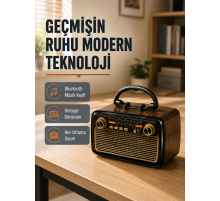 Bluetooth’lu LED Işıklı Nostaljik Müzik Kutusu – Ahşap Dokulu, Vintage Tasarım ve Yüksek Ses Kalitesi