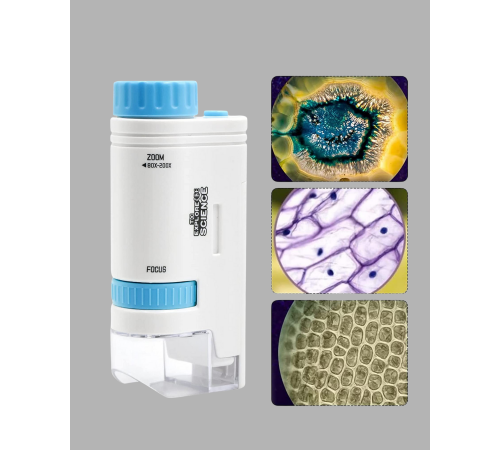 LED Işıklı Mikroskop 80X–200X Zoom Eğitici Bilim Seti ve Taşınabilir