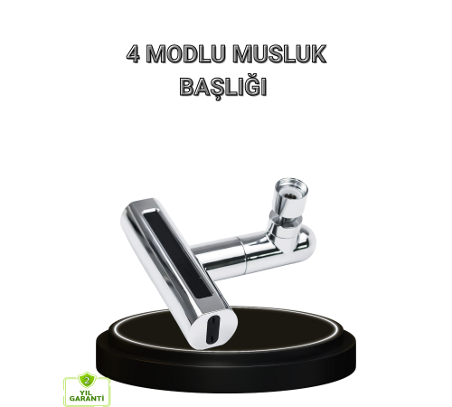 360° Dönebilen Musluk Başlığı 4 Fonksiyonlu Su Tasarruflu ve Dayanıklı