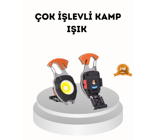 Çok Fonksiyonlu Anahtarlık Fener – Güçlü LED Işıklı, Şarjlı, Düdüklü ve Tornavidalı Mini El Feneri