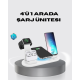 4’lü Apple Kablosuz Şarj Standı iPhone Watch ve AirPods Çoklu Şarjlı