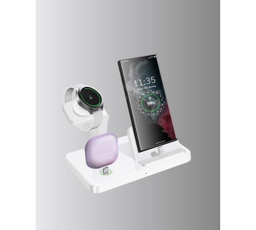 Apple Uyumlu Kablosuz Şarj İstasyonu 4 Cihaz Destekli ve Hızlı Şarjlı
