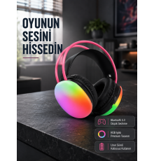Ergonomik RGB Bluetooth Kulaklık 3D Ses Yeni Nesil