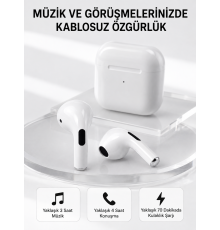 Bluetooth 5.3 TWS Kablosuz Kulak İçi Kulaklık 25 Metre Menzil Şarj Kutulu
