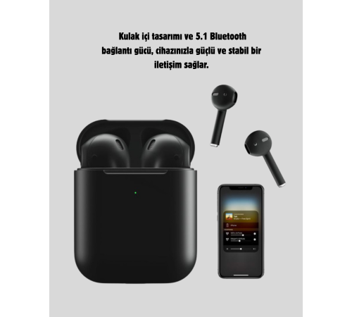 Tws Pro 5 Kablosuz Kulaklık – Bluetooth 5.1, Gürültü Engelleme, Uzun Pil Ömrü