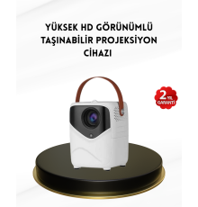 Mini Akıllı Projektör – 1080P Full HD, 64GB Depolama, 2GB RAM, Uzaktan Kumanda Destekli