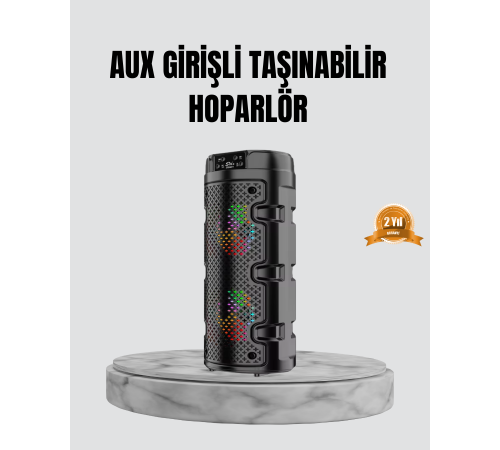 Taşınabilir Bluetooth Hoparlör Çift Sürücü Güçlü Bas HD Ses Çoklu Bağlantı