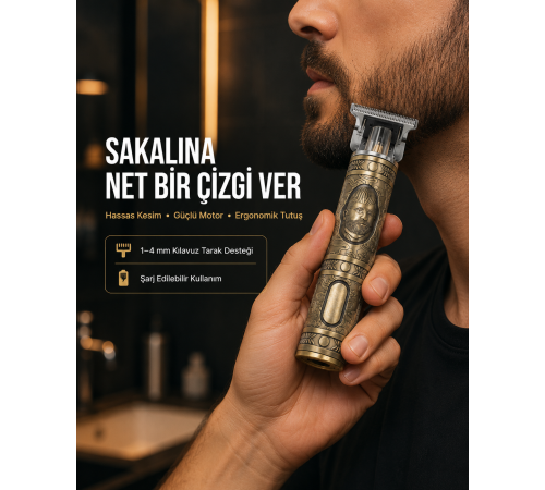 Saç ve Sakal İçin Çok Fonksiyonlu Güçlü Kesme Makinesi