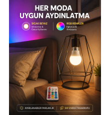 Kumanda Destekli Çok Renkli Akıllı LED Ampul Yeni Nesil