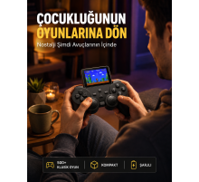 2.4 İnç HD Renkli Ekranlı 500-in-1 Taşınabilir Retro Oyun Konsolu, Kablolu TV Bağlantısı ve Uzun Pil Ömrü