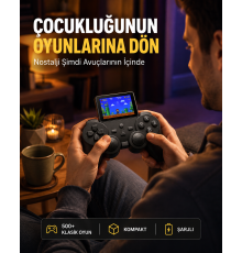 2.4 İnç HD Renkli Ekranlı 500-in-1 Taşınabilir Retro Oyun Konsolu, Kablolu TV Bağlantısı ve Uzun Pil Ömrü