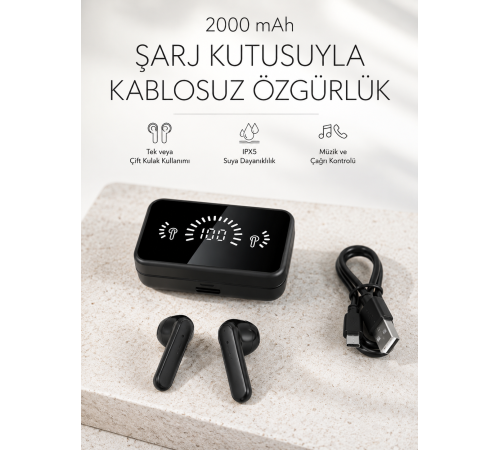 Bluetooth 5.1 Destekli bluetooth kulaklık – ANC ve Stereo Sesli