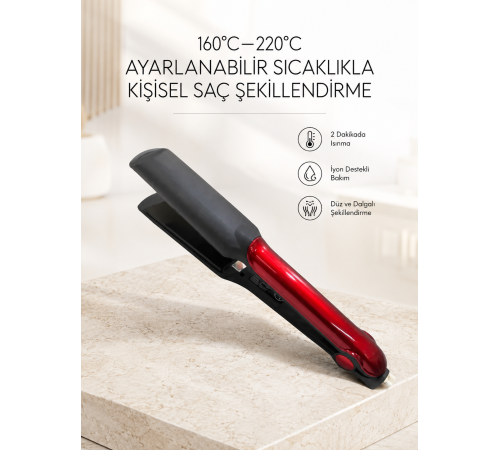 160°–220° Isı Ayarlı Saç Düzleştirici – Seyahat Tipi Hafif Model