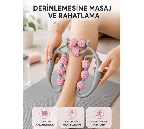 Taşınabilir 3D Masaj Rulosu – Kas Rahatlatıcı ve Yağ Azaltıcı Masaj Cihazı