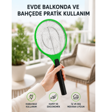 Pil ile Çalışan Elektronik Sinek Öldürücü – Çocuk ve Evcil Hayvan Dostu Tasarım
