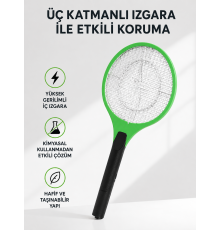 Yüksek Gerilimli Elektronik Sinek Raket – Sessiz, Kimyasız ve Güvenli Kullanım