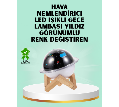 Projektör ışığı bulunan USB bağlantılı mini aromaterapi destekli hava nemlendirici