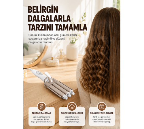 Profesyonel Kullanıma Uygun Bukle Maşası Yeni Nesil