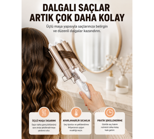 Bukle Saç Maşası – Kolay Kullanım, Sağlıklı Bukleler yüksek ısılı Yeni Nesil