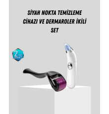 Dermaroller ve Vakumlu Siyah Nokta Temizleme Cihazı 2’li Cilt Bakım Seti