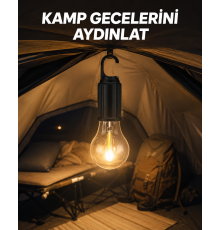 Type-C Şarjlı LED Kamp Lambası – Uzun Ömürlü Pil ve Yüksek Parlaklık