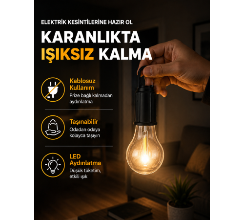 Taşınabilir Sıcak Işık Yayan Kamp Lambası