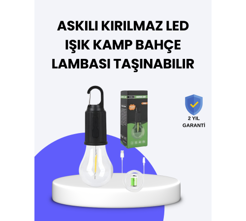 Çok Yönlü Asma Kancalı Kamp Işığı