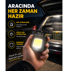 Süper Parlak 800 Lümen LED Fener – USB Şarjlı, 3 Işık Modlu, Mini Taşınabilir ve Anahtarlık Tipi Yeni Nesil