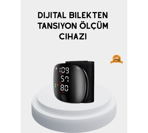 Bilekten Ölçüm Dijital Tansiyon Aleti – Renkli Risk Göstergeli ve Aritmi Uyarılı