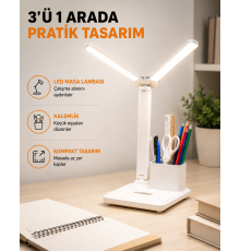 LED Işıklı Masa Lambası – Göz Yormayan, Kısılabilir ve Esnek Başlıklı Yeni Nesil