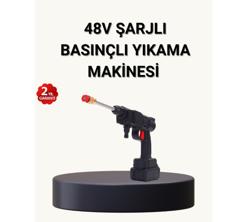 Taşınabilir Basınçlı Yıkama Makinesi – 5m Hortumlu, Köpük Şişeli, 48V Güçlü