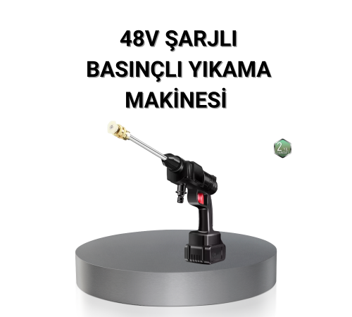 Kablosuz Basınçlı Yıkama Makinesi – 48V Güçlü Motor, 2 Pil ve Köpük Hazneli
