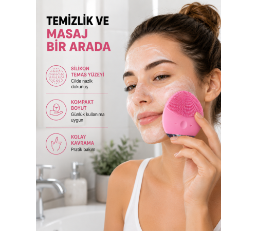 Taşınabilir Silikon Masaj Aleti – Derin Temizlik, Yüz ve El Kullanımına Uygun Yeni Nesil